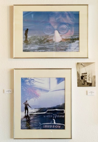 Groucho Gets Some Tip Time #1, Groucho Gets Some Tip Time #2 by vince bodie de la mross, double exposed slide film, archival print with double mat by Dan Kramer.